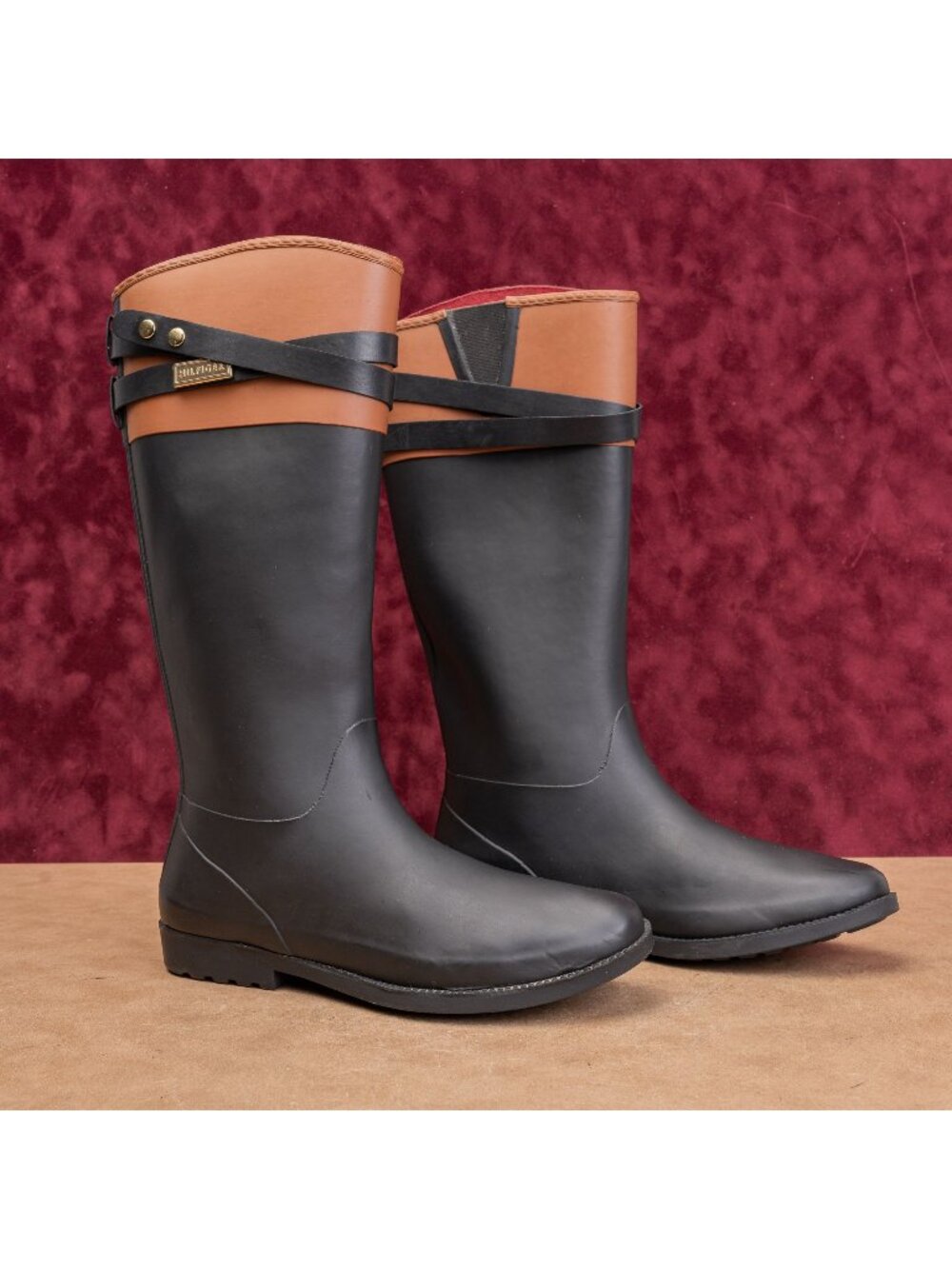 Tommy Hilfiger Women Fashion Farm Barn Riding Wellie Rubber Rain Boots sz 9